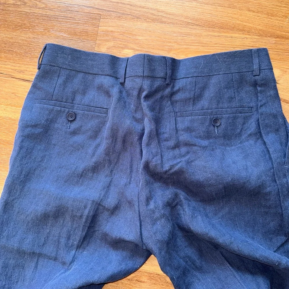 Bar III Men's Navy Dress Pants Slim Fit 100% Linen Size W34 L32